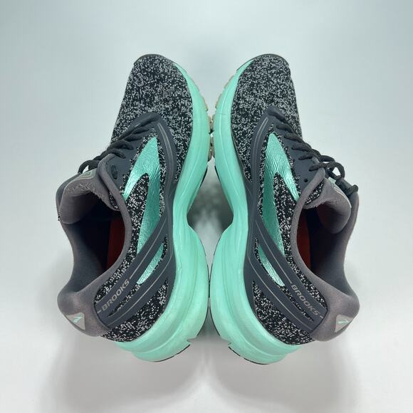 Brooks Launch 4 Black Gray Mint Green Running Shoes 1202341B048 Womens Size 10.5 - Picture 7 of 10